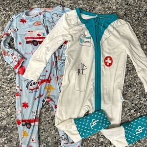 Doctor and paramedic posh peanut convertible footies 3-6 months